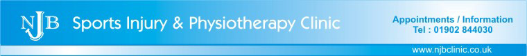 NJB Sports Injury and Physio Clinic. Tel 01902 844030